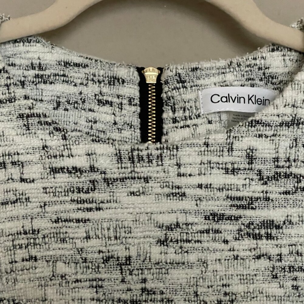 Calvin Klein, Size 4, Tweed Short Sleeve Midi Dress - Picture 8 of 12